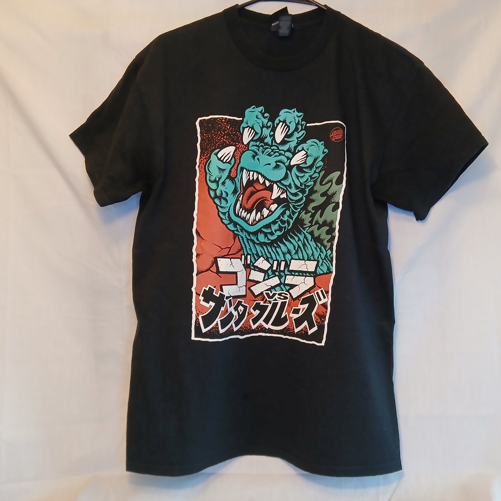 Santa Cruz Skateboards Black Tee with Godzilla Graphic